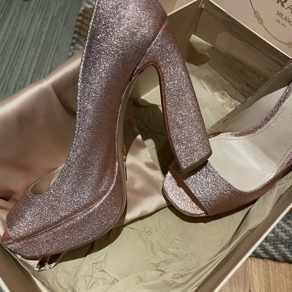 Prada Sz. 38 pink sparkle platform sandals - Picture 5 of 10